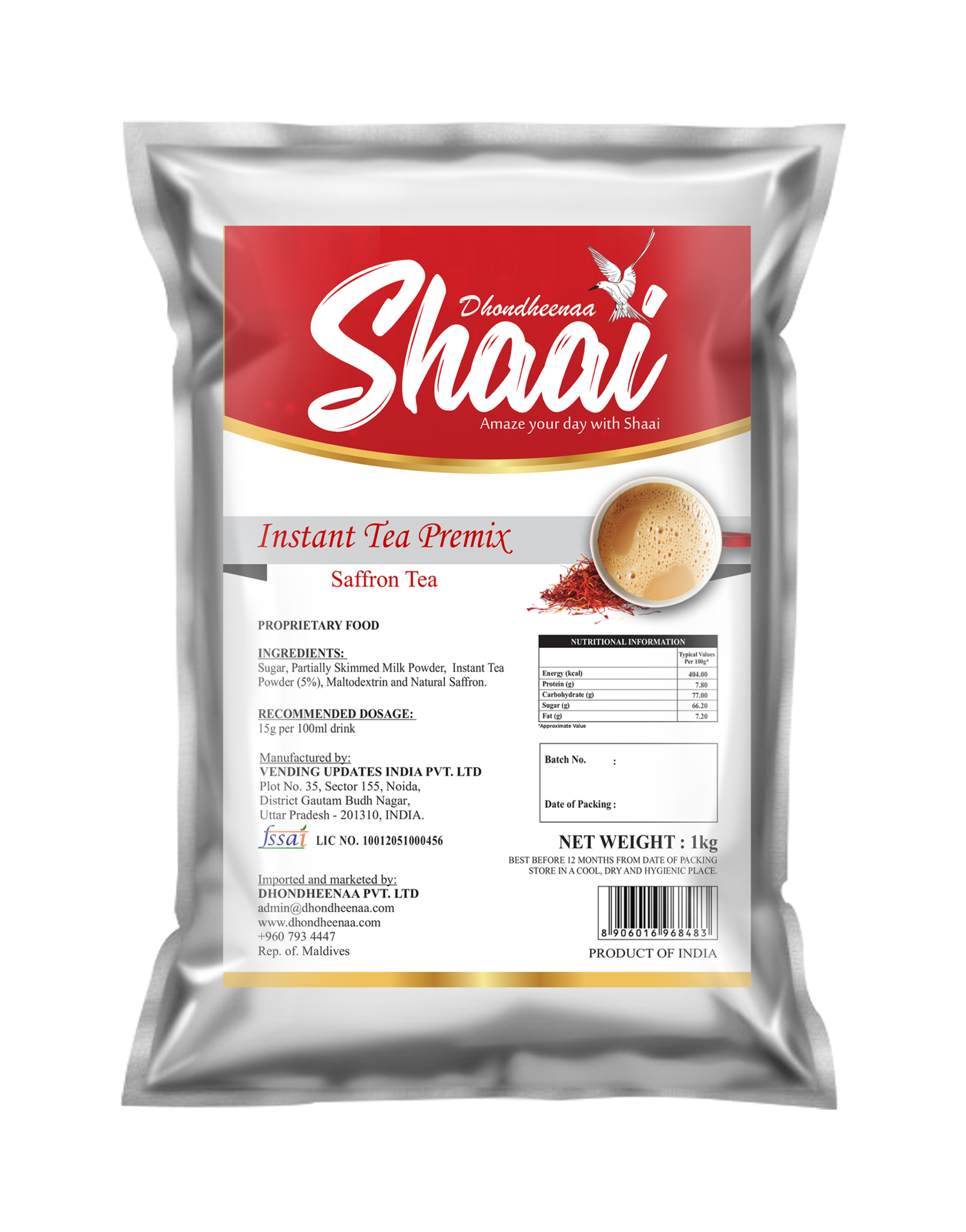 Instant Tea Premix Saffron Dhondheenaa Pvt Ltd