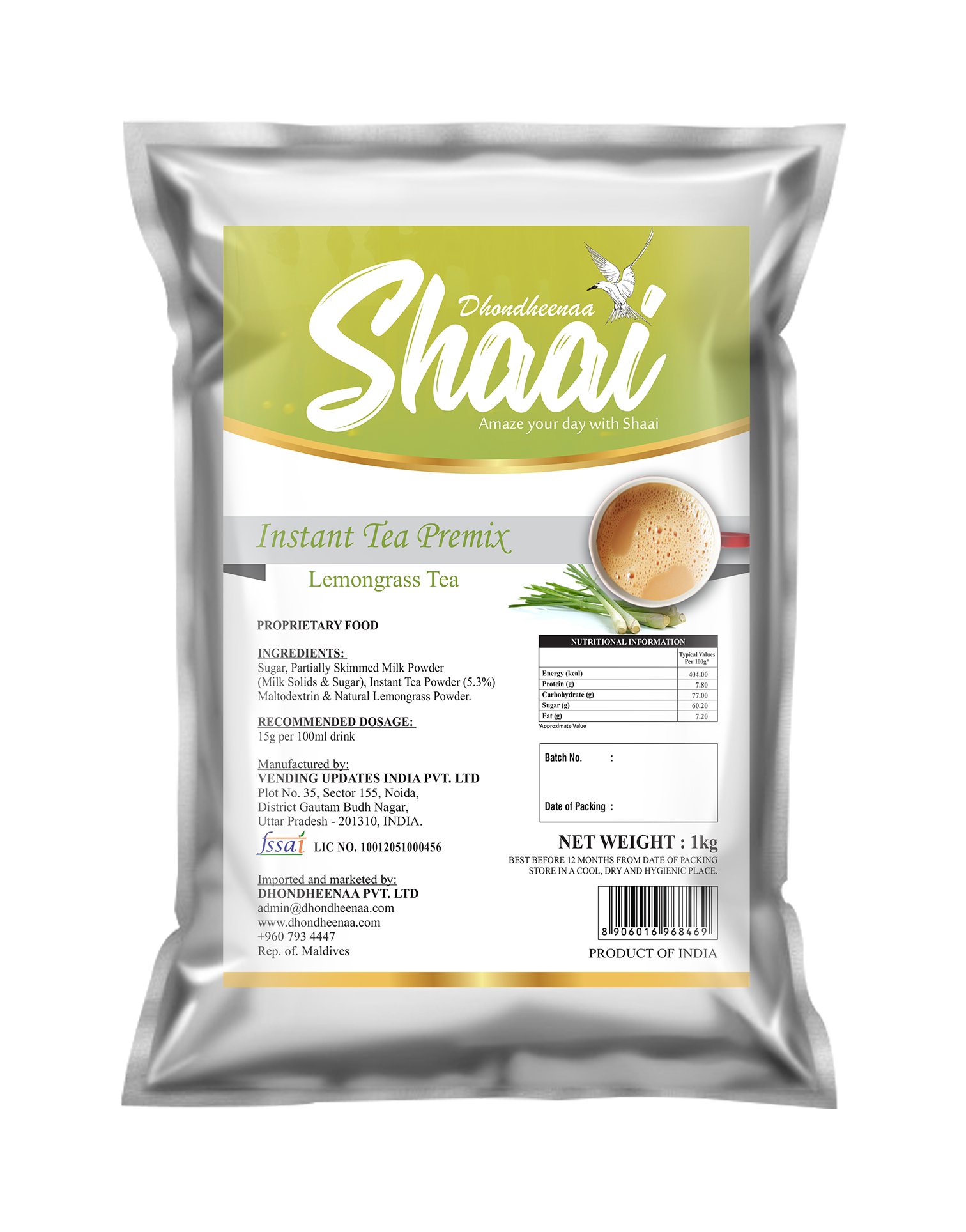 Instant Tea Premix Lemongrass Dhondheenaa Pvt Ltd